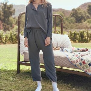 The Great. The Crop Sleep Henley AND Lounge Pant